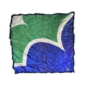 Vintage Vera Neumann Scarf - Signed - Abstract - Blue Purple Green